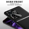Adequado para capa de celular Realme GT6, capa protetora completa anti-queda, acessório de celular executivo, capa de celular em couro liso líquido