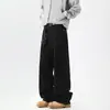 Jeans Melard con Forro de Polar para Hombre, Estilo Americano de Invierno Versátil de Marca de Moda Pantalones Casuales Rectos Holgados, Pantalones de Pierna Ancha Gruesos Cálidos