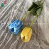 Flores de Tulipán de Colores Múltiples Estilo Europeo Abiertas a la Mitad Materiales y Accesorios DIY Hechos a Mano Pared de Flores para Bodas Arreglo Floral para Fotografía