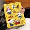 Capa Protetora para Tablet iPad mini7/6 Air8/7 à Prova de Queda com Suporte Giratório Cartoon Bolinhas KT