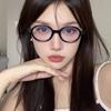 Novo Nerd Hawksbill Color Small Frame Óculos Japonês Retro Oval Anti-azul Óculos Armação Óculos Pernas Presbyted Moda