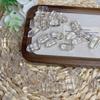 Cristal blanco natural pegamento flor simbiótico doble punta pulsera accesorios diy cuentas redondas blanco transparente hielo