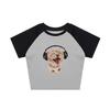 Camiseta Feminina Slim-fit Emagrecedora Estilo Spice Girls Transfronteiriça Estampa de Gato Verão Sem Mangas Peça Versátil