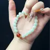 Pulsera de Calabaza de Ágata Roja con Pequeños Dijes de Suerte, Estilo de Moda, Regalo de Cumpleaños, Venta al por Mayor para Transmisiones en Vivo, Regalo de Cumpleaños para Niñas