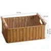 Cesta de Armazenamento para Gabinete Kens Mesa de Centro Japonesa Caixa de Diversos Rattan Sintético Trançado Cesta de Armazenamento para Entrada Casa Caixa de Armazenamento para Mesa