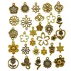 Acessórios para Joias DIY Feitos à Mão Pingente de Liga Metálica Misturado com 30 Pingentes de Flor para Pulseira Material U089