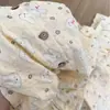 Pijama Feminino Estilo Preguiçoso Gola Redonda Estampa de Coelho, Conjunto de Duas Peças com Shorts de Manga Curta, Roupa de Casa para Dormitório Estudantil