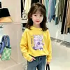 Camiseta Base Manga Longa Infantil Menina Estampa Cartoon Algodão Puro Fina para Meninas Primavera e Outono Nova 2026