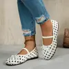 Zapatos Mary Jane de talla grande en stock~ ¡Se puede hacer dropshipping y poner etiqueta! Zapatos planos retro de corte bajo para mujer con una sola tira y lazo