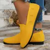 Novedad Otoño Comercio Exterior Talla Grande Tejido Punta Redonda Suela Plana Zapatos Individuales Mujer Transpirables Corte Bajo Estilo Casual Para Todas las Estaciones Mocasines de Trabajo