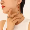 Diseño de nicho estilo ins color circonita pendientes collar pulsera traje transfronterizo acero de titanio no se decolora venta al por mayor joyería