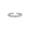 Anel de Casal com Textura de Lava Irregular S925 Sterling Silver Niche Personalidade Dupla Camada Costura Anel Empilhado