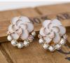 Pendientes de cristal de moda coreana, pendientes de peonía y camelia para mujer, joyería Yiwu al por mayor