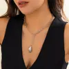 Europa y Estados Unidos joyería transfronteriza personalidad retro irregular frijol de oro colgante collar collar cadena de moda versátil