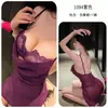Lencería Sexy Noche Larga, Camisón Sexy de Encaje Tentación, Ropa de Dormir Atrevida de Malla Transparente Sin Ropa Interior 1094