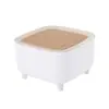 Mini Lixeira de Mesa com Tampa de Madeira, Tampa Plástica Abre com Pressão, Pequena Lixeira para Metaverso para Mesa e Carro