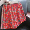 Pantalones de pijama de algodón nube floral talla grande 100 kg para mujer, holgados, de verano, elegantes, shorts para estar en casa, shorts de cinco puntos