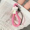 Lanyard Corto para Teléfono con Diseño Creativo Lindo de Dibujos Animados, Llavero de Memoria USB, Correa Antiperdida para Teléfono, Correa de Anillo para Dedo