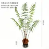 Plantas verdes artificiales, helecho cabeza de mono, helecho dorado, helecho estilo Zen, plantas verdes para oficina y sala de estar, plantas en maceta de pie, adornos de decoración para entrada