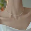 Colar de Pérolas Junxie Shijia para Bebê 2mm Alto Padrão Redondo Pequeno Arroz Levemente Luxuoso Colar 14K Joia Versátil para Mulheres