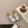 Medias Pantuflas Cerradas de Nicho Estilo Francés para Mujer, Nuevo Modelo Verano 2026, Sandalias Tejidas Slip-On de Suela Suave Estilo Birkenstock