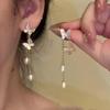 Fangyuan Face Tassel Slimming High-end Sense Zircon Brincos Femininos Nicho Leve Design de Luxo Sense Elegante All-match Exquisite Ear Clip
