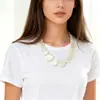 Colar de Pérola de Concha Natural Feito à Mão com Contas Acessórios DIY Feminino Ajustável Popular Fabricante de Colares de Pérola de Concha Venda por Atacado