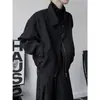 Chaqueta de solapa negra moderna y elegante para hombre, versión coreana, simple, holgada, casual, versátil, abrigo corto