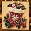 Conjunto popular de pintura de pérolas DIY 5D5D: Design de boneco de neve e rena de Natal, pintura de diamante feita à mão para decorações festivas