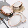 Prato de Melamina Estilo Nórdico Prato Oval Louça de Porcelana Restaurante Criativo Prato Retrô Prato de Frutas de Plástico