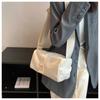 Bolso Cruzado de Tela Oxford Moda Bolso de Fitness de Alta Gama para Mujer Tamaño Pequeño Horizontal Casual Color Sólido Hombro Viajero Bolsa Tostada