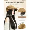 Gorro de peluca de una pieza para mujer, nuevo estilo retro de gorra delantera otoño/invierno 2026, gorro de peluca de cabello largo liso natural para uso diario
