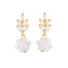 Exquisitos Aretes de Racimo de Zirconia y Perlas en Forma de Espiga de Trigo para Mujer, Estilo Francés, de Nicho, Delicados, de Alta Gama, Lujo Ligero, Versátiles