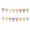Banderines triangulares coloridos para fiesta de cumpleaños de bebé, pancartas de decoración para jardín de infantes, banderines triangulares de colores, en stock del fabricante