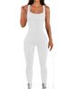 Amazon Europeo y Americano primavera y verano mono hilo cuello cuadrado levantamiento de cadera delgado sexy yoga deportivo mono pantalones para mujer