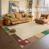 Tapete Sala de Estar Cor Dopamina Patchwork Estilo Étnico Retrô Tapete de Chão Quarto Impermeável Sem Lavagem Limpável Tapete Transfronteiriço