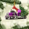 Enfeites de Natal Caminhão Entusiastas de Carros Festa de Natal Decorações Penduradas Motorista Decoração de Natal Pingente Acrílico Plano