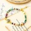 Pulsera de cuentas de malaquita de piedra de color de estilo étnico retro europeo y americano para mujer, nicho, temperamento de alto sentido, venta al por mayor