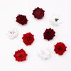 Rosa de esquina de franela de 4.8 cm cabeza de flor artificial flor artificial para hacer bricolaje decoración de boda ramillete para disfraz decoración para tocado