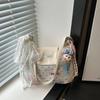 Bolsa Feminina 2025 Verão Nova Casual Diária Grande Capacidade Textura Fofa Bolinhas Mochila Bolsa Tote