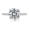 Joias Mu Jing Novo Anel Simples de Seis Garras em Prata S925 Anel de Casamento e Noivado Anel com Micro Diamantes Anel de Pedido