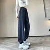 Pantalones Deportivos Grises para Mujer Estilo Primavera Otoño Cintura Alta Holgados Puño de Linterna Casual Cortos de Chándal Temporada Invierno Otoño Más Terciopelo
