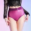 Bragas triangulares brillantes Lingwei para mujer, sexys, transparentes, ultradelgadas, seductoras, sedosas, de cintura alta, estilo corto, talla grande