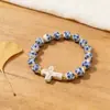 Pulseras de Cerámica Porcelana con Cuentas Estilo Chino Retro Elegantes con Lazo Colgante Varios Diseños de Flores para Regalo