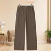 Pantalones rectos de estilo mom de alta gama para otoño, nuevo estilo para mujeres de 50 a 60 años, pantalones para mujeres de mediana edad y mayores, pantalones de pierna ancha de color liso para primavera y otoño para mujeres