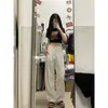 Calça Jeans Branca Feminina de Perna Larga, Novo Estilo Primavera/Verão 2025, Reta de Cintura Alta, Caimento Solto, Emagrecimento, Calça de Comprimento Total