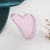 Rodillo Masajeador Facial Belleza Cristal Rosa Real Jade Empuje Cara Rodillo Doble Cabezal Forma de Corazón Raspador Palo Masajeador Facial