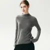 Suéter Feminino Kangsai Ni Gola Meia-alta 100% Caxemira Pura Outono e Inverno Novo Versátil Slim