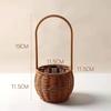 Mimbre mimbre artificial cesta de flores de mimbre arreglo floral portátil flor ramo azul cesta tejida de plástico bolso de paja cesta de picnic
