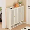 Zapatero Vertical de Alto Estilo para la Entrada Exterior, Zapatero Doméstico Estrecho de Múltiples Capas con Puertas para Uso en el Pasillo